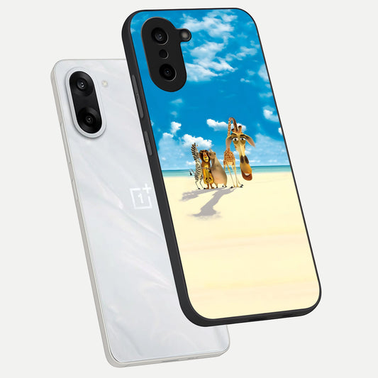  Tropical Fun Squad phone case For Oneplus Nord CE5 showing premium glass back cover with detailed artwork