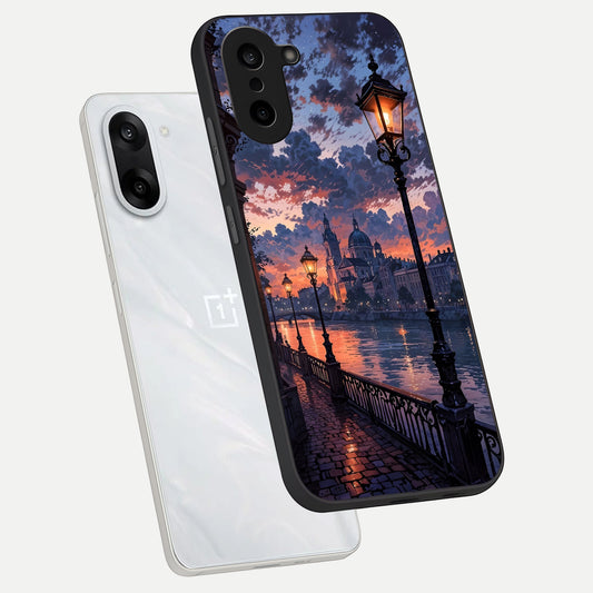  Twilight River Lights phone case For Oneplus Nord CE5 showing premium glass back cover with detailed artwork