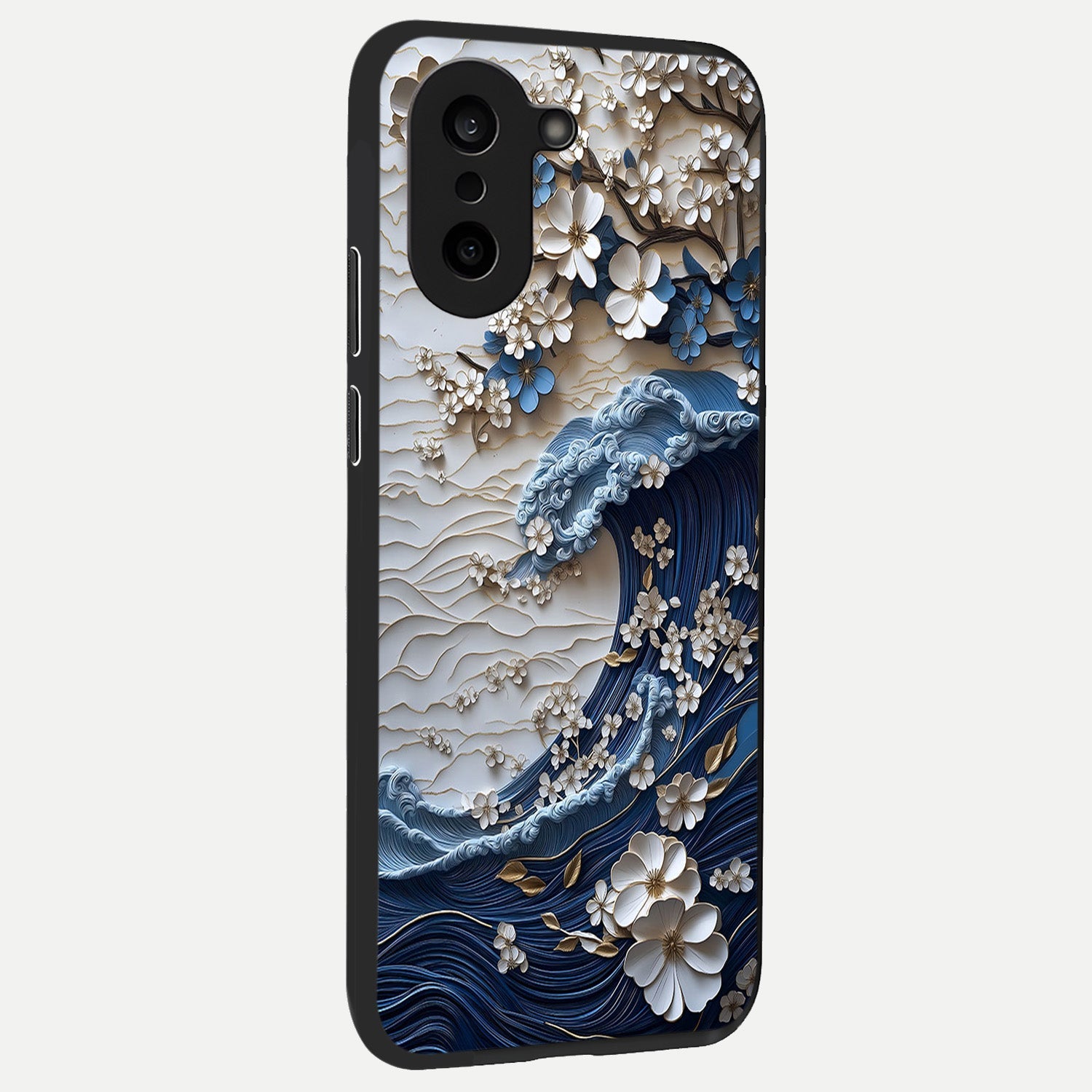  Blossom Wave Art back cover For Oneplus Nord CE5 slim fit glass case with vibrant aesthetic design