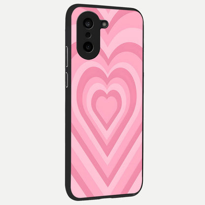  Blush Heart Waves back cover For Oneplus Nord CE5 slim fit glass case with vibrant aesthetic design