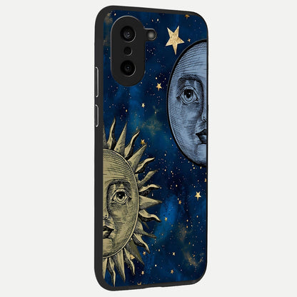  Celestial Moon With Sun back cover For Oneplus Nord CE5 slim fit glass case with vibrant aesthetic design