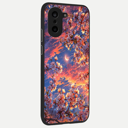  Celestial Sakura Sunset back cover For Oneplus Nord CE5 slim fit glass case with vibrant aesthetic design