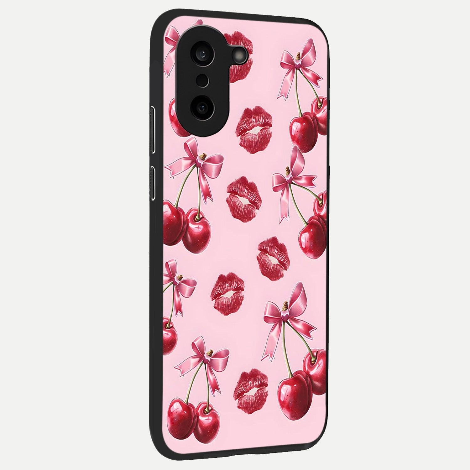 Cherry With Lips back cover For Oneplus Nord CE5 slim fit glass case with vibrant aesthetic design