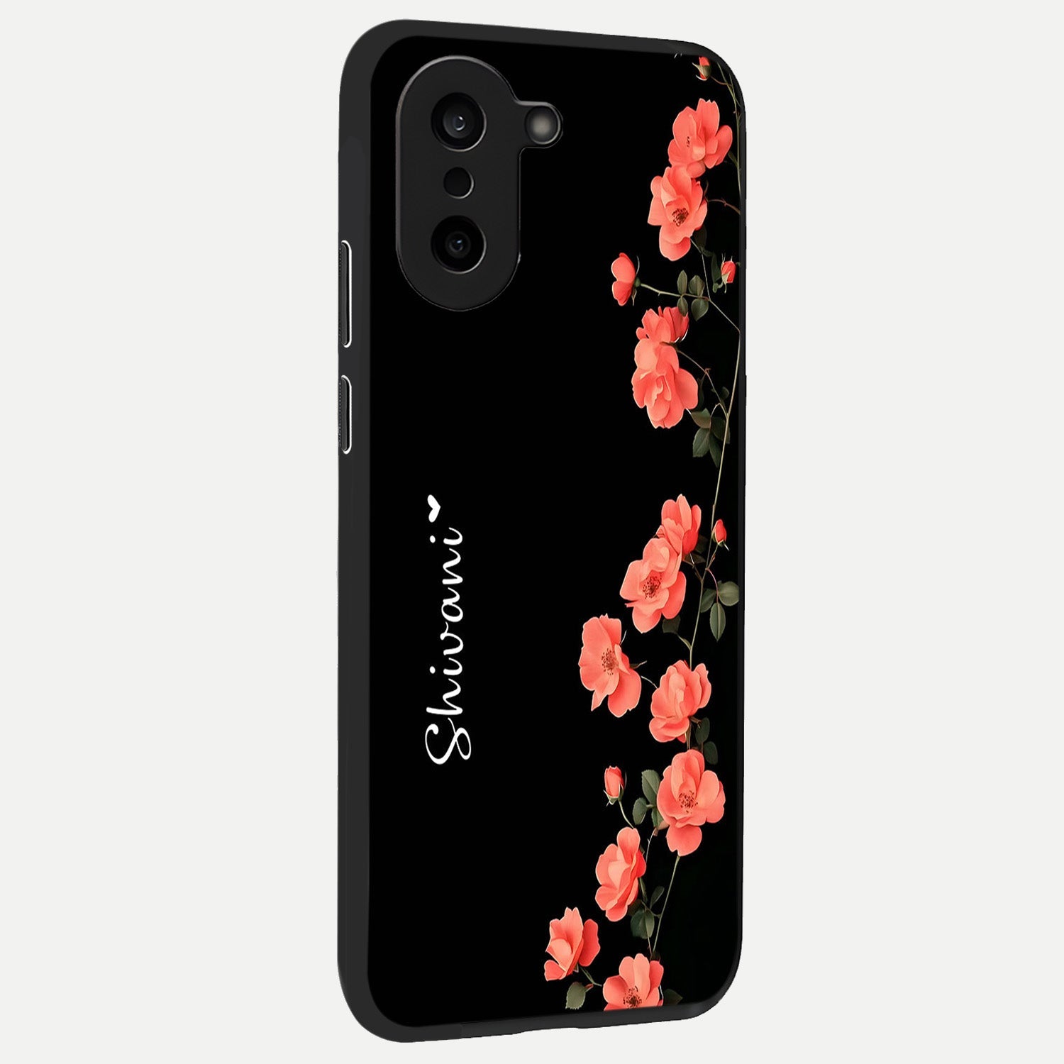  Crimson Bloom Grace Custom Name back cover For Oneplus Nord CE5 slim fit glass case with vibrant aesthetic design
