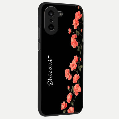  Crimson Bloom Grace Custom Name back cover For Oneplus Nord CE5 slim fit glass case with vibrant aesthetic design
