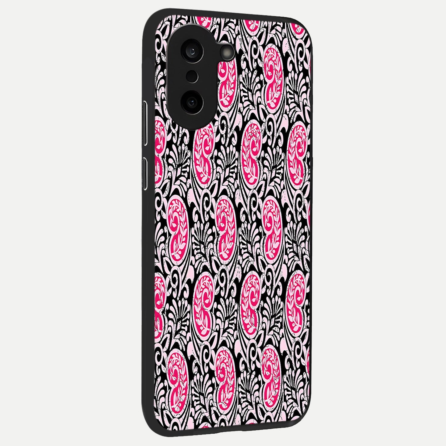  Crimson Paisley Charm back cover For Oneplus Nord CE5 slim fit glass case with vibrant aesthetic design