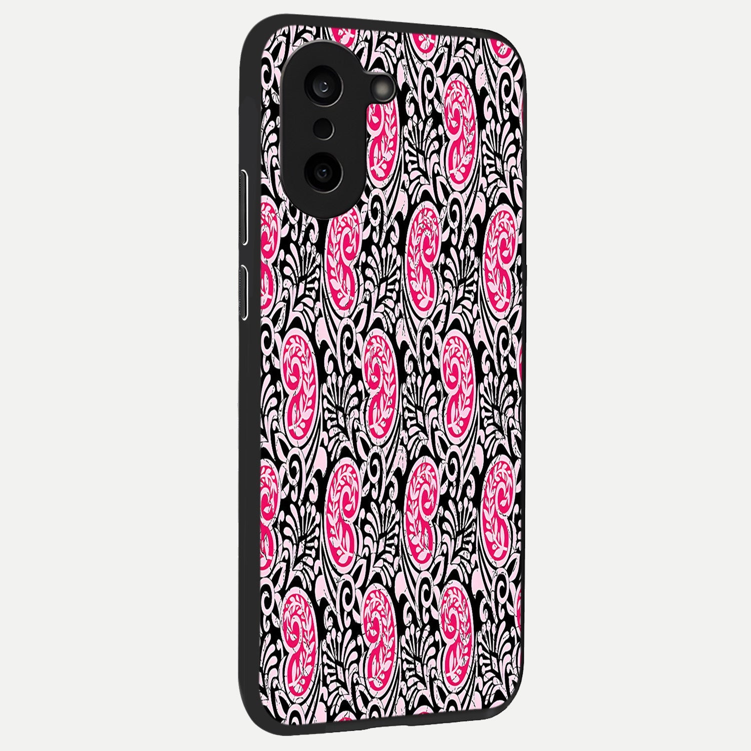  Crimson Paisley Charm back cover For Oneplus Nord CE5 slim fit glass case with vibrant aesthetic design