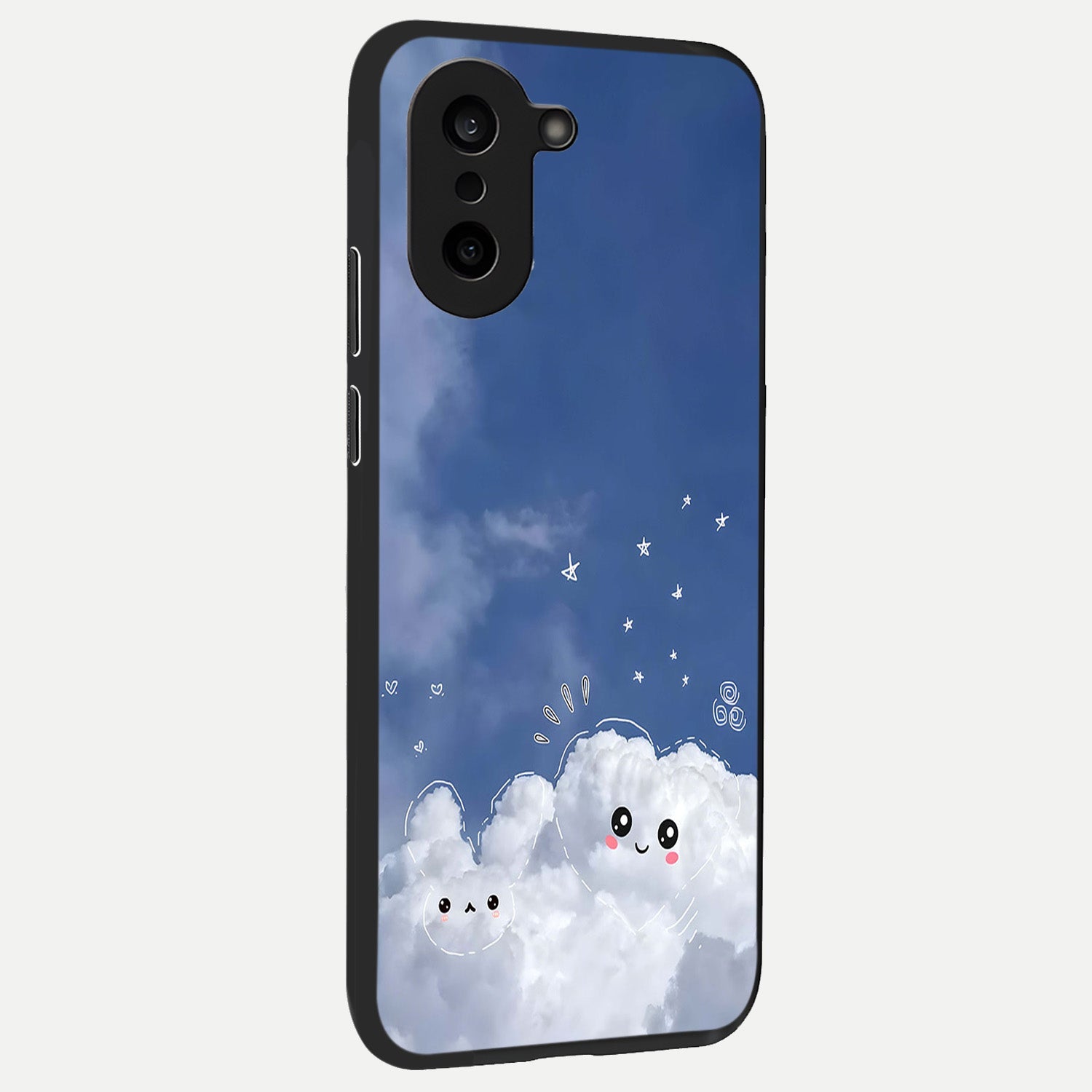  Cute Blossom Cloud back cover For Oneplus Nord CE5 slim fit glass case with vibrant aesthetic design