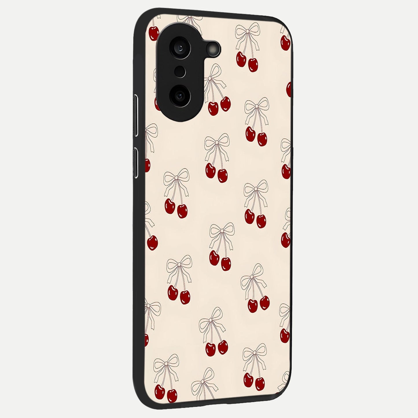  Cute Cherry Pattern back cover For Oneplus Nord CE5 slim fit glass case with vibrant aesthetic design