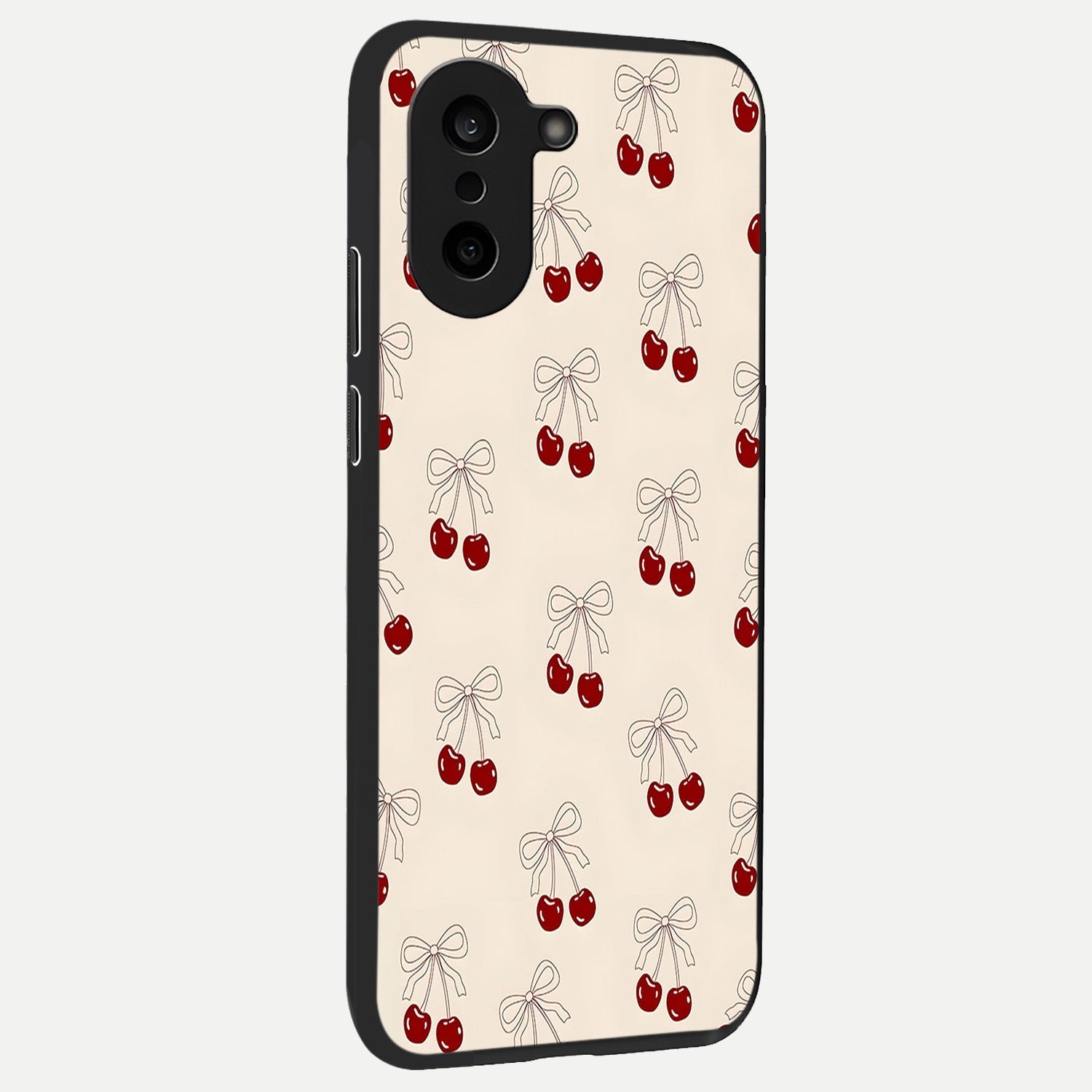  Cute Cherry Pattern back cover For Oneplus Nord CE5 slim fit glass case with vibrant aesthetic design