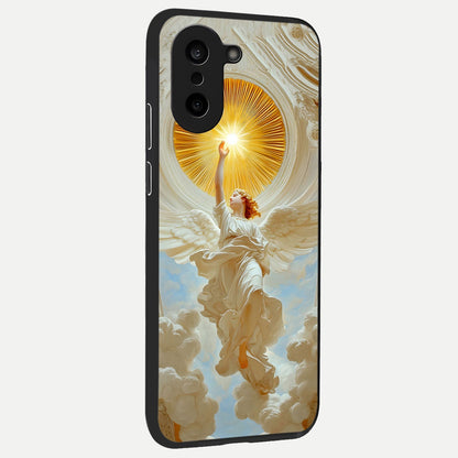  Divine Light Angel back cover For Oneplus Nord CE5 slim fit glass case with vibrant aesthetic design