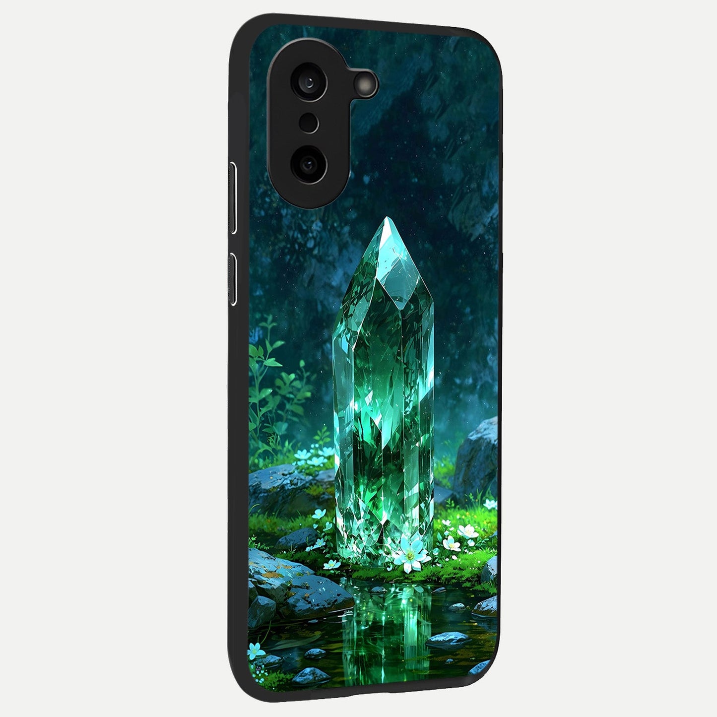  Emerald Light Crystal back cover For Oneplus Nord CE5 slim fit glass case with vibrant aesthetic design