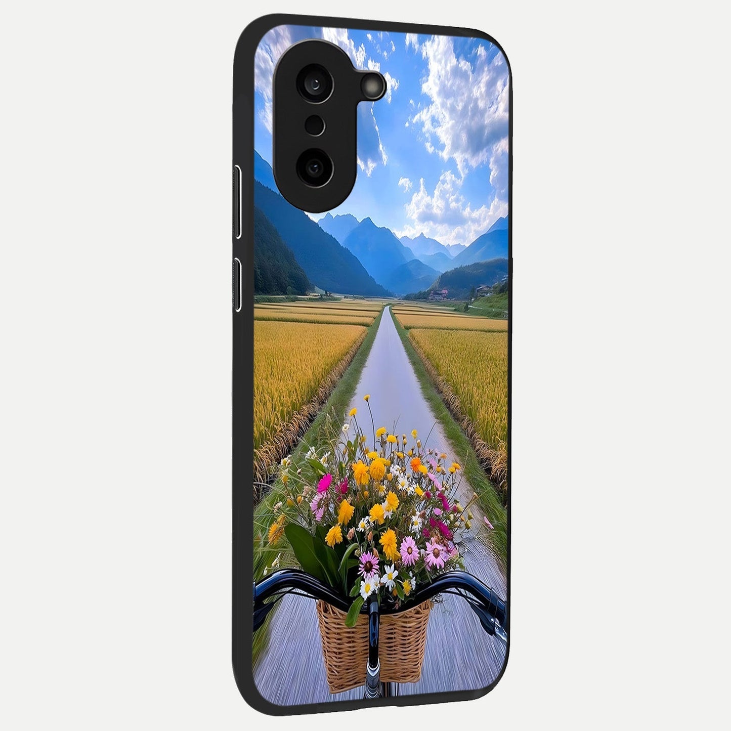  Golden Field Journey back cover For Oneplus Nord CE5 slim fit glass case with vibrant aesthetic design