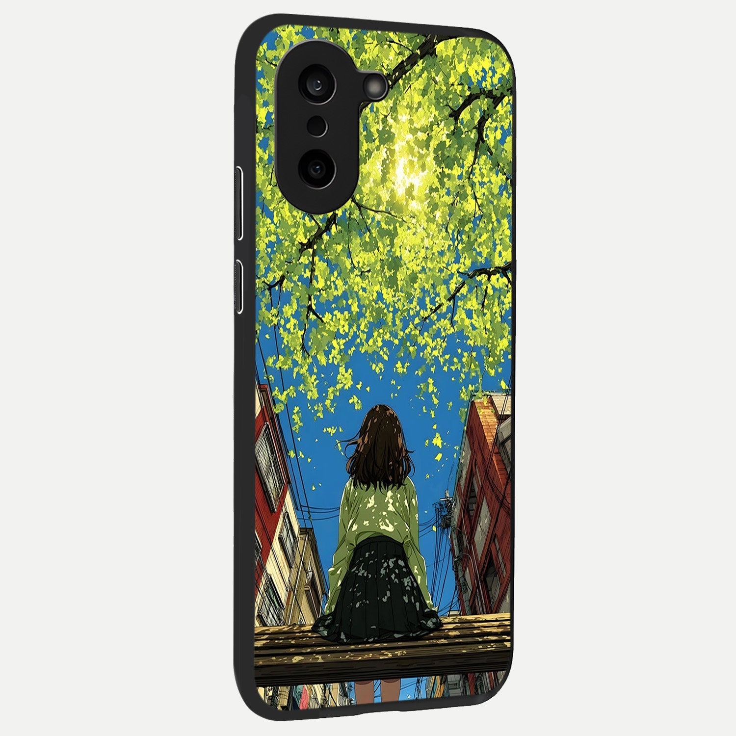  Golden Leaves Glow back cover For Oneplus Nord CE5 slim fit glass case with vibrant aesthetic design