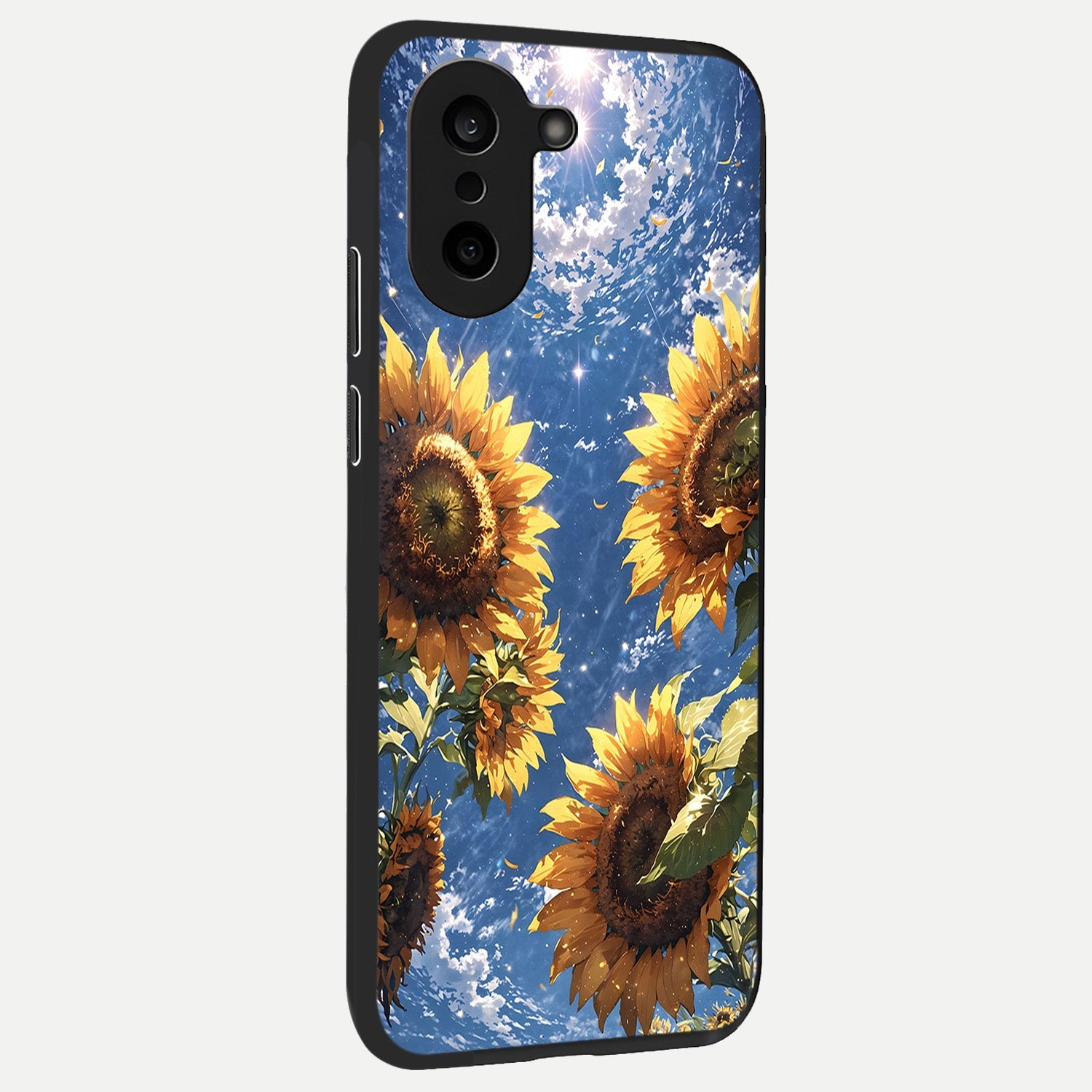 Heavenly Sunflower Rise back cover For Oneplus Nord CE5 slim fit glass case with vibrant aesthetic design