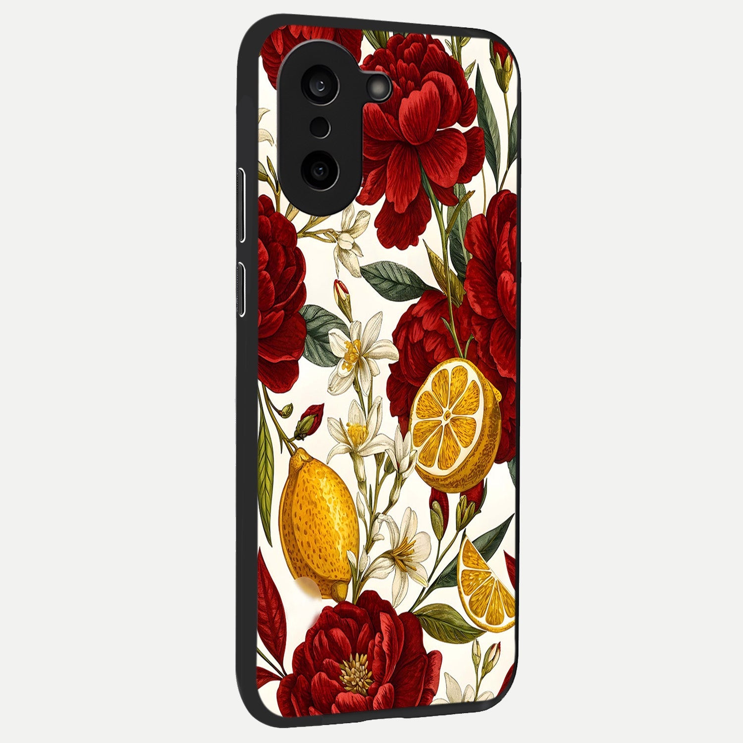  Lemon Rose Charm back cover For Oneplus Nord CE5 slim fit glass case with vibrant aesthetic design
