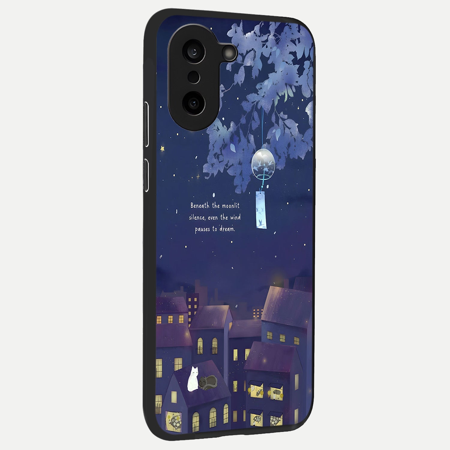  Moonlit Cat Silence back cover For Oneplus Nord CE5 slim fit glass case with vibrant aesthetic design