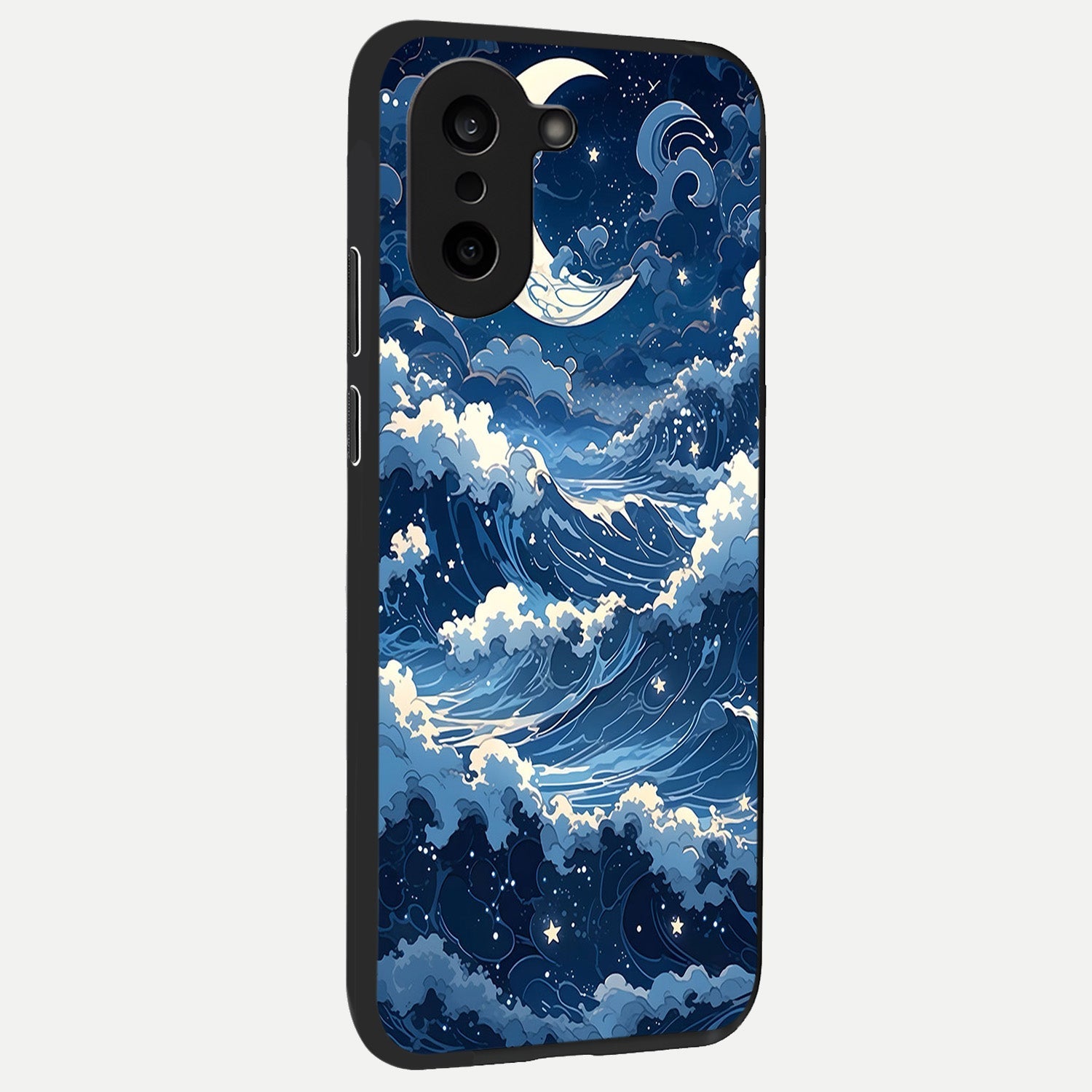  Ocean Moon Waves back cover For Oneplus Nord CE5 slim fit glass case with vibrant aesthetic design