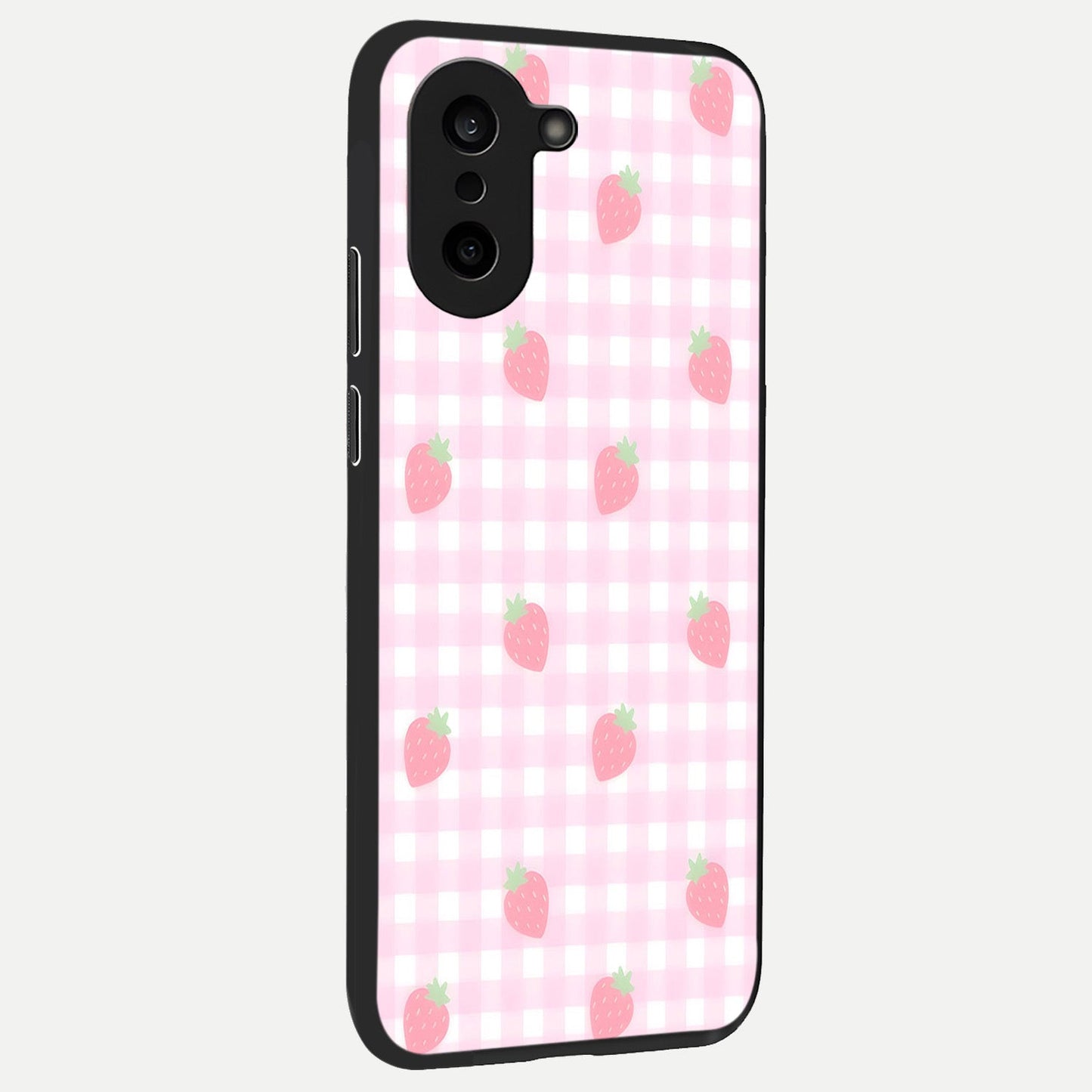  Strawberry Picnic Love back cover For Oneplus Nord CE5 slim fit glass case with vibrant aesthetic design
