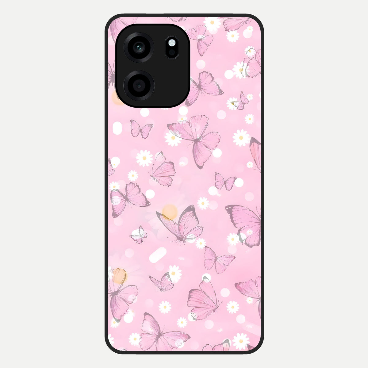  Blush Butterfly Garden Glass Case For OnePlus Nord CE 6 back cover – full design glossy printed glass finish