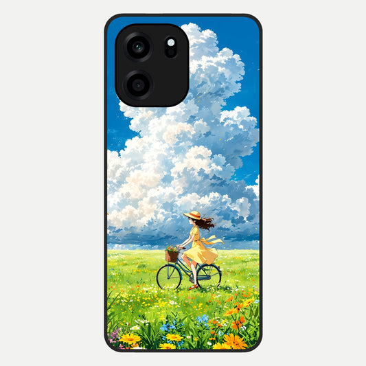  Breezy Meadow Ride Glass Case For OnePlus Nord CE 6 back cover – full design glossy printed glass finish