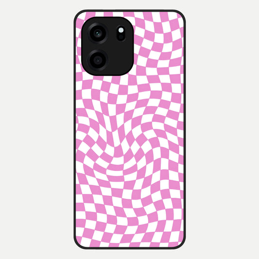  Bubblegum Check Wave Glass Case For OnePlus Nord CE 6 back cover – full design glossy printed glass finish