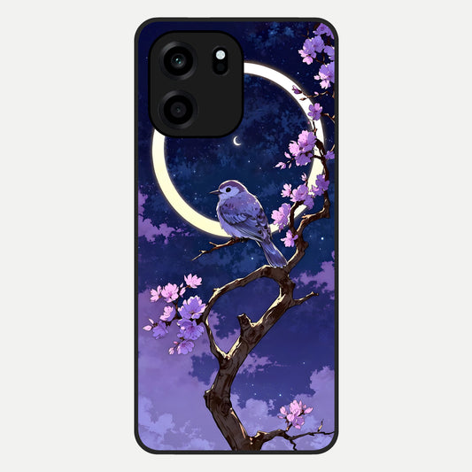  Celestial Bird Blossom Glass Case For OnePlus Nord CE 6 back cover – full design glossy printed glass finish
