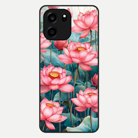  Celestial Pink Lotus Glass Case For OnePlus Nord CE 6 back cover – full design glossy printed glass finish