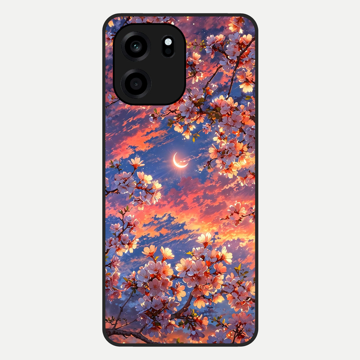  Celestial Sakura Sunset Glass Case For OnePlus Nord CE 6 back cover – full design glossy printed glass finish