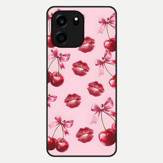  Cherry With Lips Glass Case For OnePlus Nord CE 6 back cover – full design glossy printed glass finish