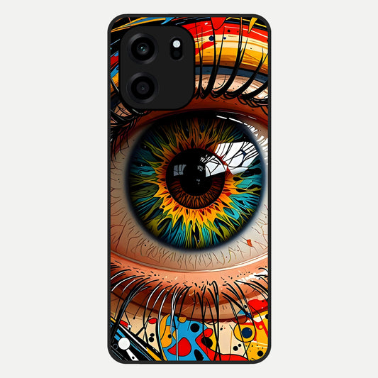  Colorful Eye Glass Case For OnePlus Nord CE 6 back cover – full design glossy printed glass finish