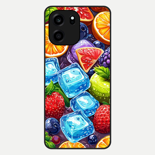  Colorful Fruits with Ice Glass Case For OnePlus Nord CE 6 back cover – full design glossy printed glass finish