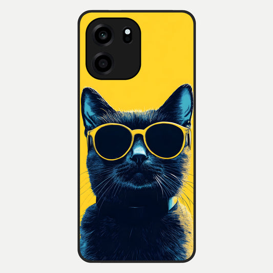  Cool Cat Vibes Glass Case For OnePlus Nord CE 6 back cover – full design glossy printed glass finish