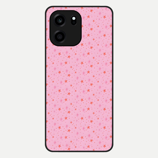  Cosmic Pink Sparkle Glass Case For OnePlus Nord CE 6 back cover – full design glossy printed glass finish