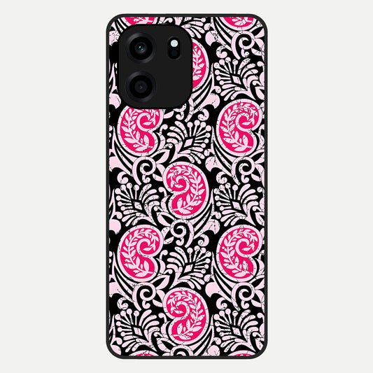  Crimson Paisley Charm Glass Case For OnePlus Nord CE 6 back cover – full design glossy printed glass finish
