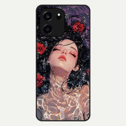  Crimson Rose Serenity Glass Case For OnePlus Nord CE 6 back cover – full design glossy printed glass finish