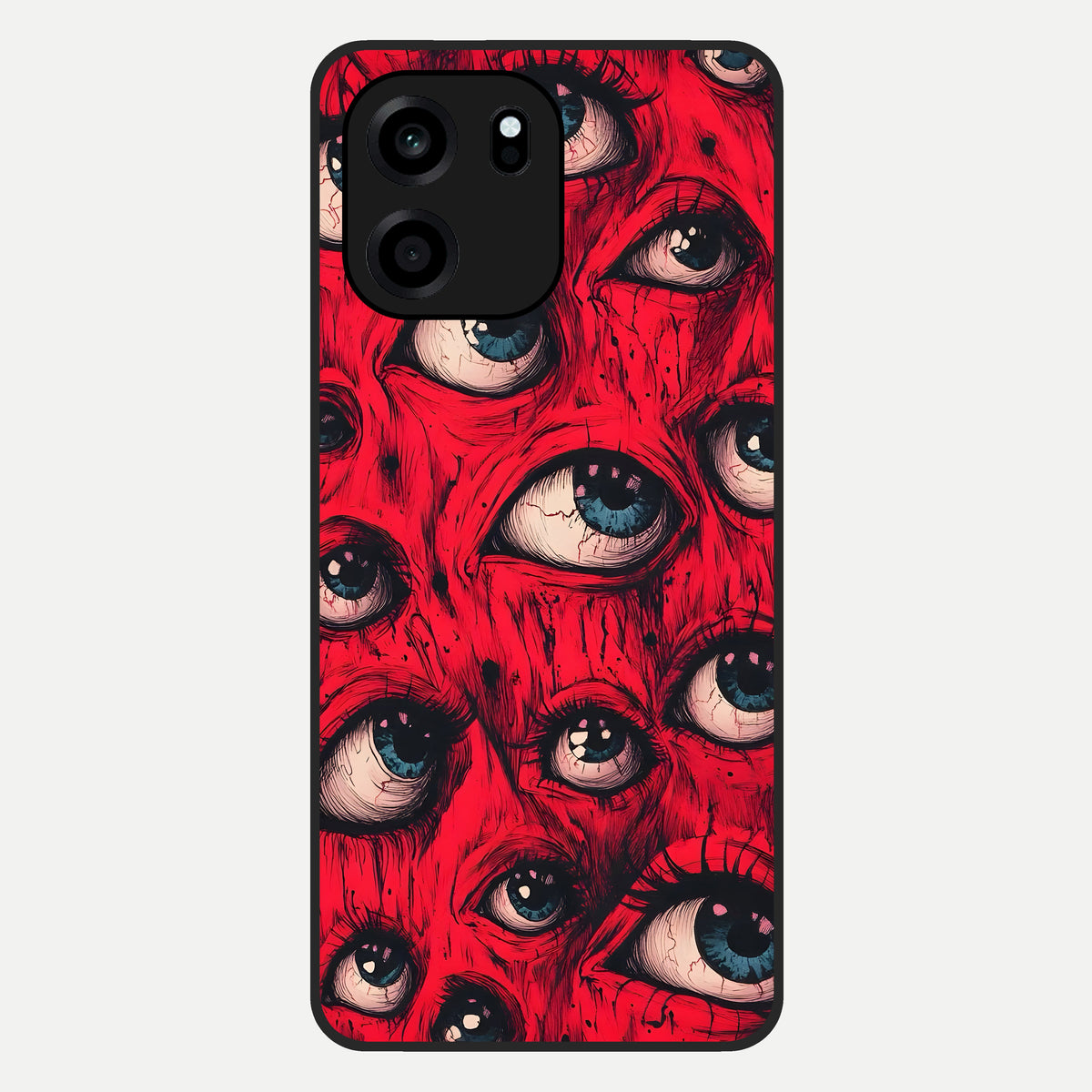  Crimson Watch Eyes Glass Case For OnePlus Nord CE 6 back cover – full design glossy printed glass finish
