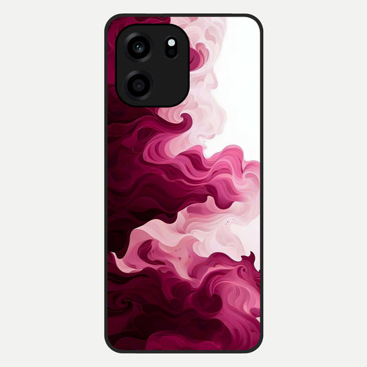  Crimson Wave Flow Glass Case For OnePlus Nord CE 6 back cover – full design glossy printed glass finish
