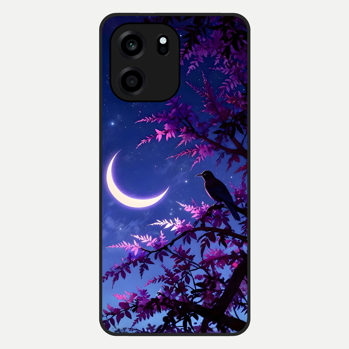  Crow And Moon Scenery Glass Case For OnePlus Nord CE 6 back cover – full design glossy printed glass finish