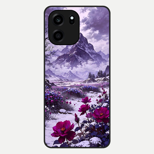  Flower Mountain View Glass Case For OnePlus Nord CE 6 back cover – full design glossy printed glass finish
