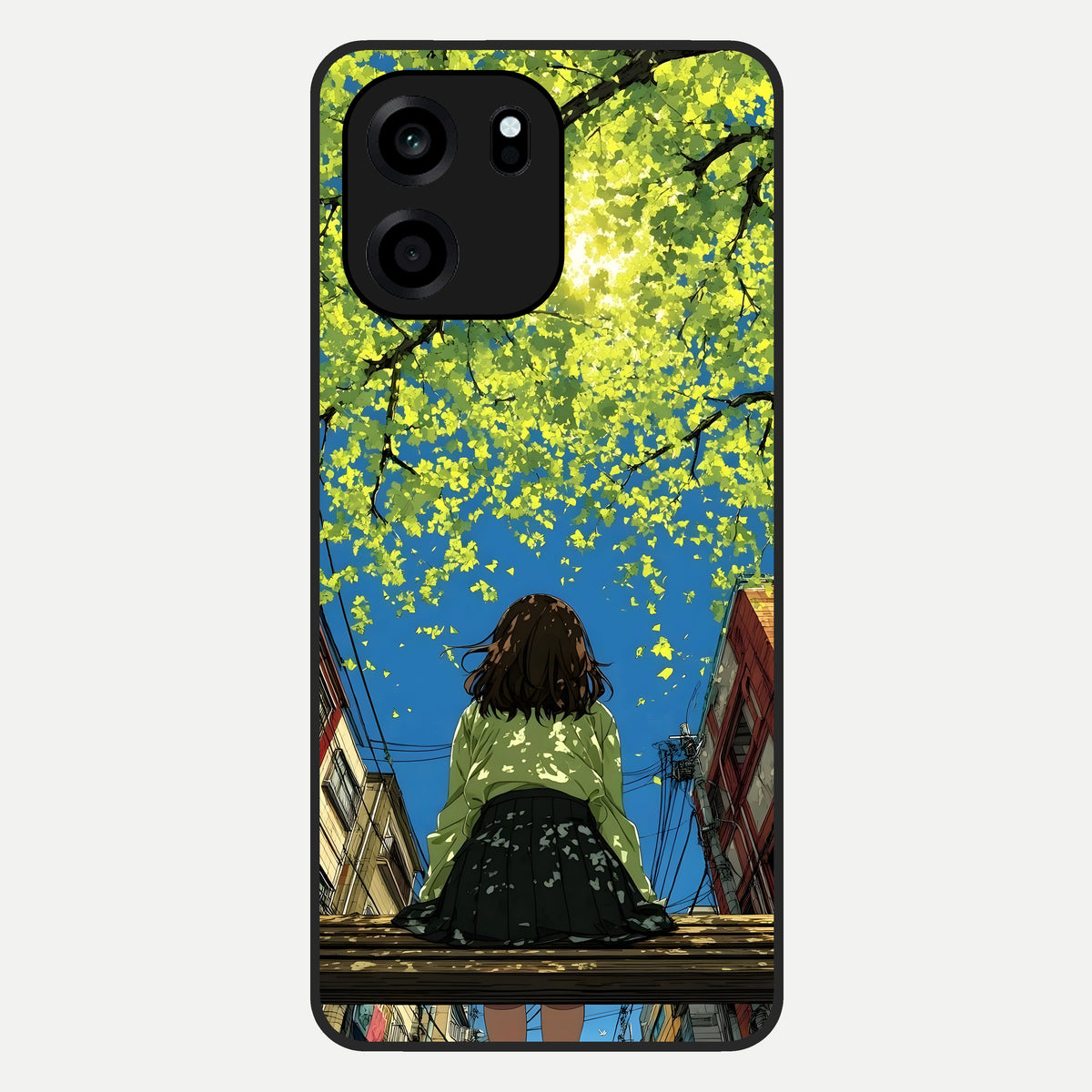  Golden Leaves Glow Glass Case For OnePlus Nord CE 6 back cover – full design glossy printed glass finish