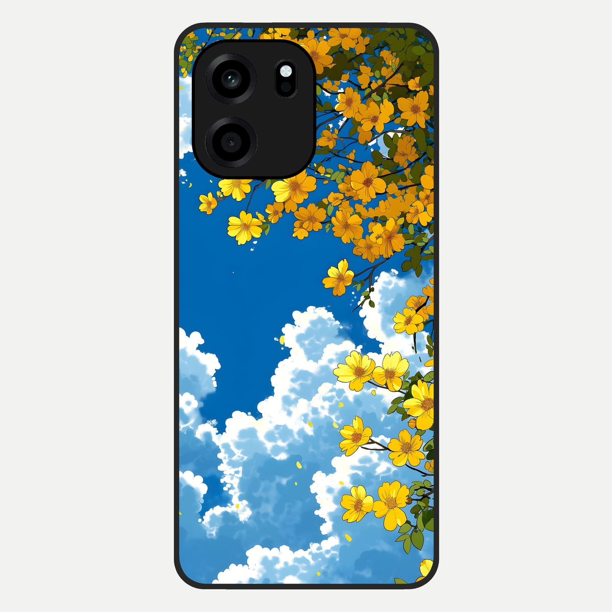 Golden Petal Sky Glass Case For OnePlus Nord CE 6 back cover – full design glossy printed glass finish