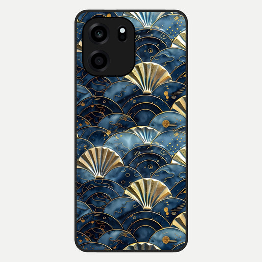  Golden Wave Luxe Glass Case For OnePlus Nord CE 6 back cover – full design glossy printed glass finish
