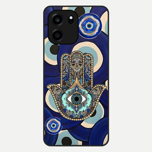  Hamsa Divine Guard Glass Case For OnePlus Nord CE 6 back cover – full design glossy printed glass finish