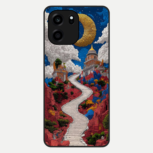  Heavenly Moon Path Glass Case For OnePlus Nord CE 6 back cover – full design glossy printed glass finish
