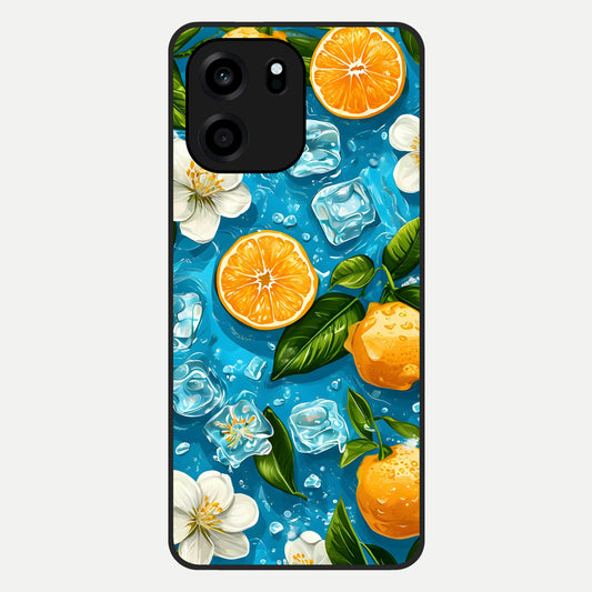  Ice Cube With Orange Glass Case For OnePlus Nord CE 6 back cover – full design glossy printed glass finish
