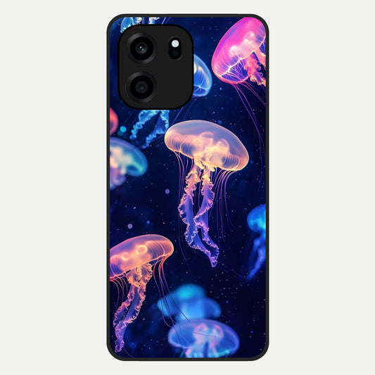  Jellyfish Pattern Glass Case For OnePlus Nord CE 6 back cover – full design glossy printed glass finish