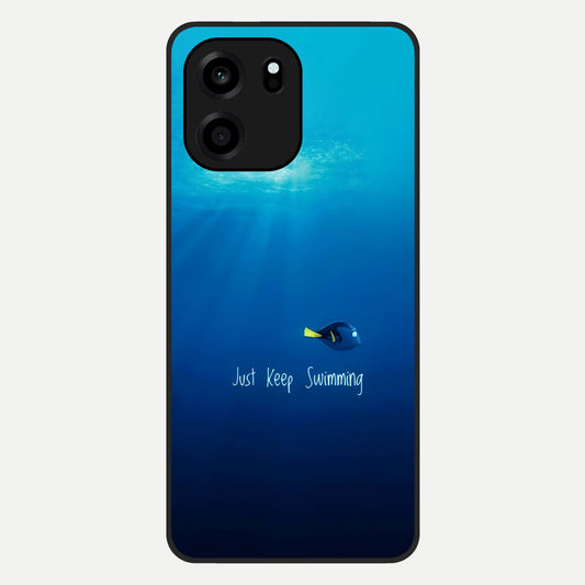  Just Keep Swimming Glass Case For OnePlus Nord CE 6 back cover – full design glossy printed glass finish