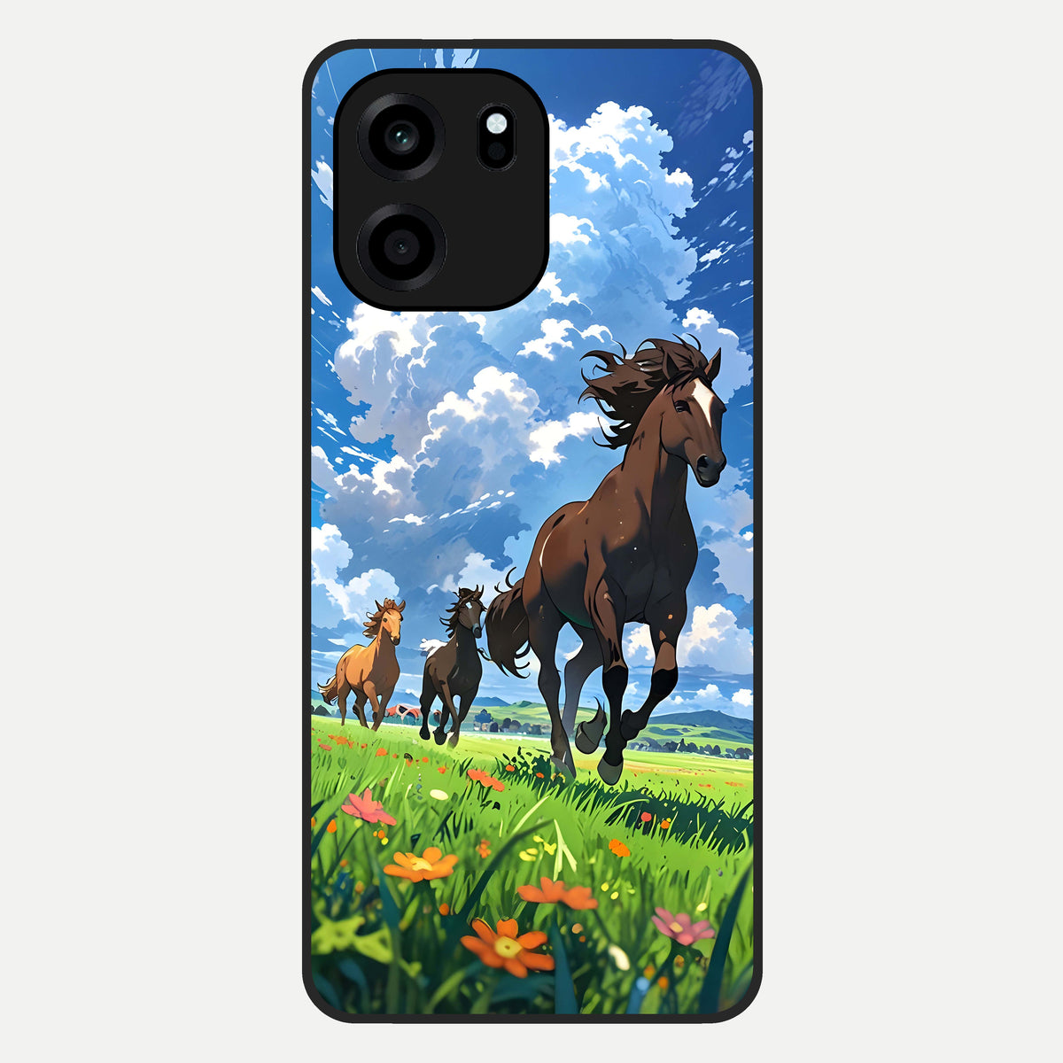  Majestic Horses Galloping Glass Case For OnePlus Nord CE 6 back cover – full design glossy printed glass finish
