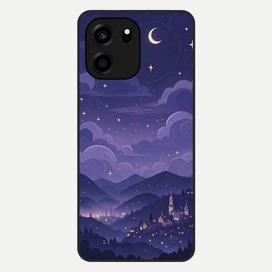  Minimal Night View Glass Case For OnePlus Nord CE 6 back cover – full design glossy printed glass finish